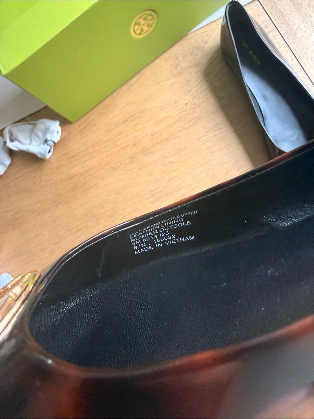 Tory Burch Chelsea Cap-Toe Ballet Flat In Tortoise Patent;SZ9 ;BlNIB;Ret $228 - Picture 7 of 7